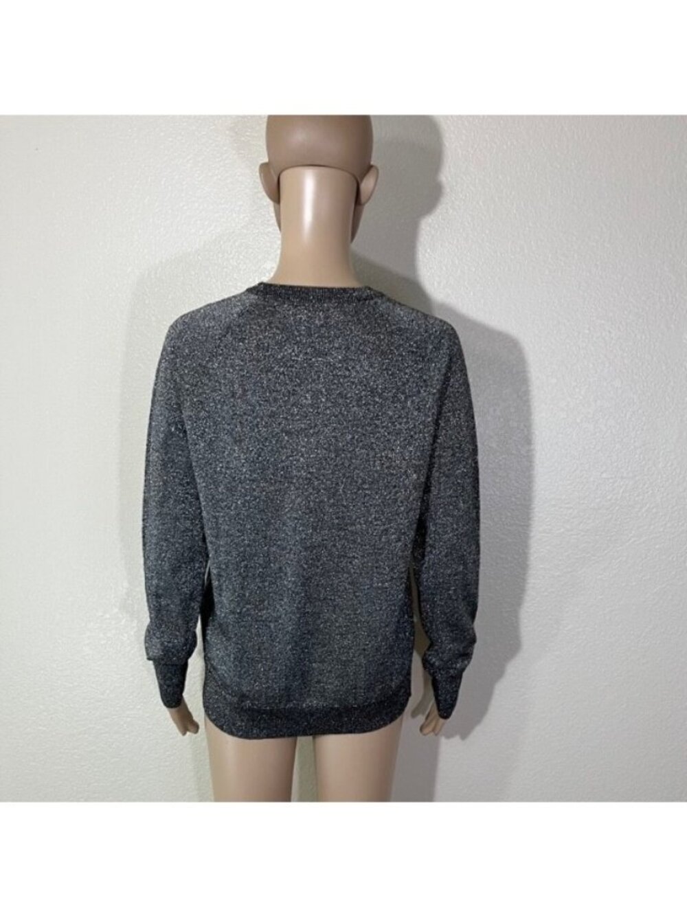 Equipment Femme Silver Metallic Wool Knit Pullover Sweater Top Medium M - Picture 6 of 6